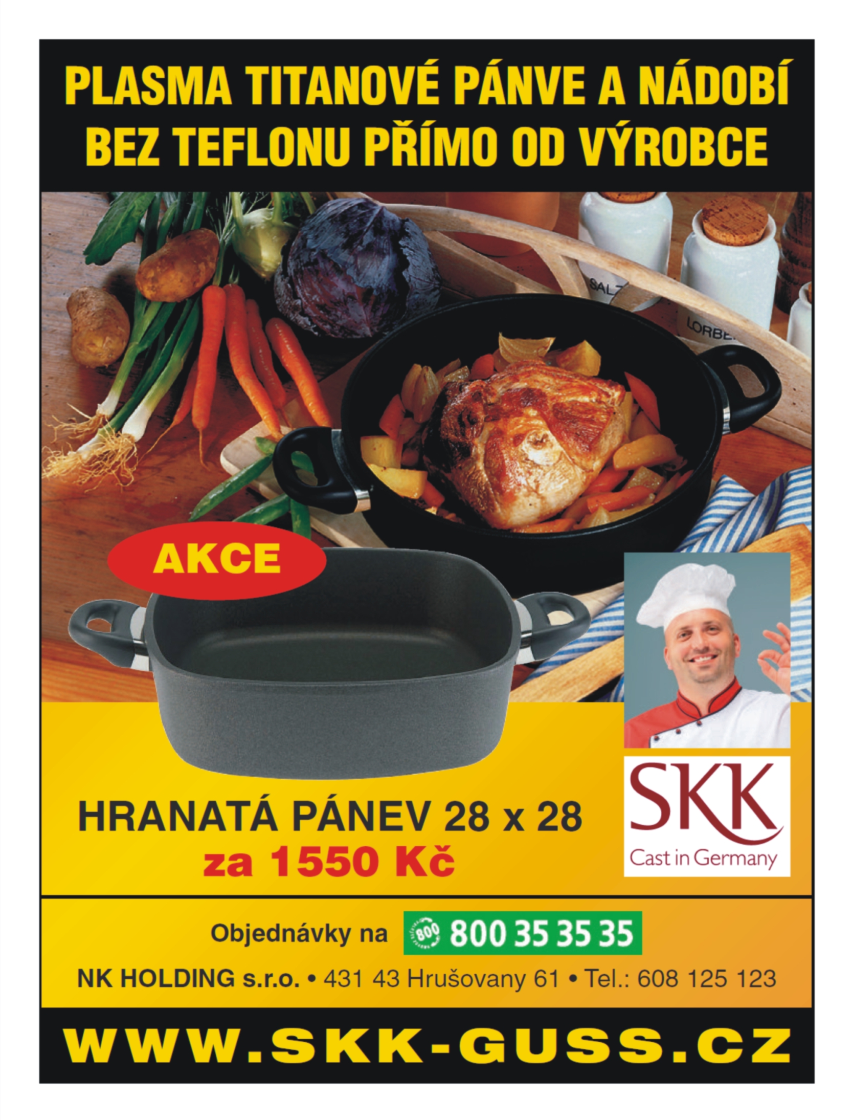 titanová hranatá pánev skk germany